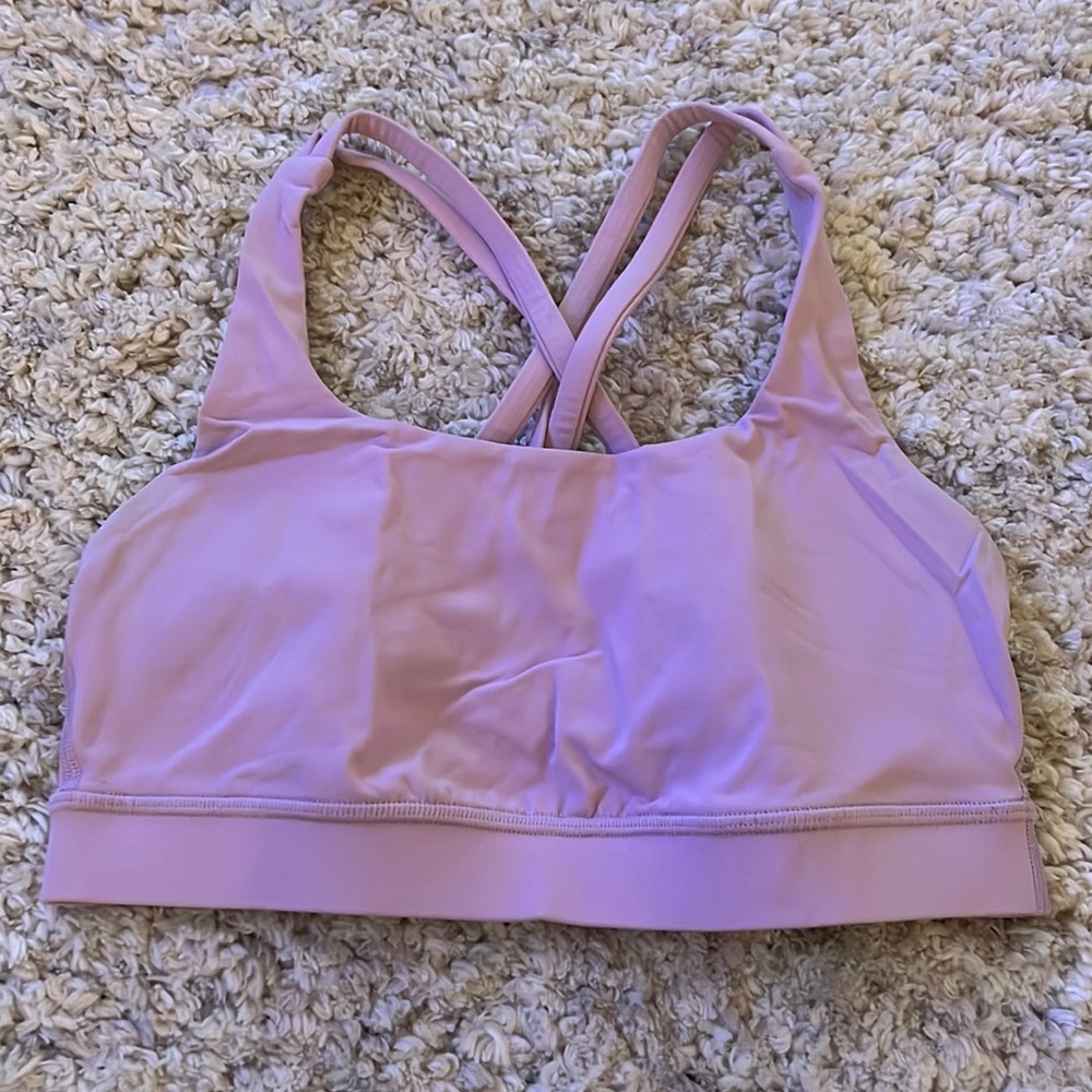 light lavender lululemon energy sports bra size 4